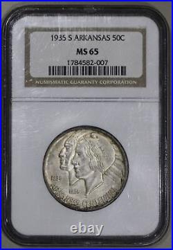 1935-S (MS65) Arkansas Commemorative Half Dollar 50c NGC Graded Coin