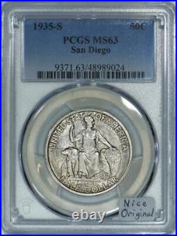 1935-S San Diego Commemorative Half Dollar PCGS MS-63 Nice Original