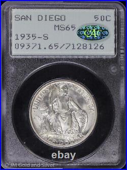 1935 S San Diego Commemorative Half Dollar PCGS MS 65 CAC Rattler Holder