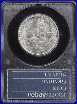 1935 S San Diego Commemorative Half Dollar PCGS MS 65 CAC Rattler Holder