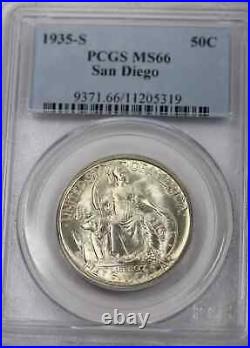 1935-S San Diego Commemorative Half Dollar PCGS MS66 Blazing White-SEE STORE