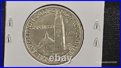 1935-S San Diego Expo Half Dollar 90% Silver EF KM#171 Commemorative