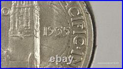 1935-S San Diego Expo Half Dollar 90% Silver EF KM#171 Commemorative
