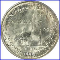 1935-S San Diego Half Dollar Commemorative 50c, PCGS MS 65 Lustrous, PQ+