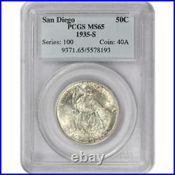 1935-S San Diego Half Dollar Commemorative 50c, PCGS MS 65 Lustrous, PQ+
