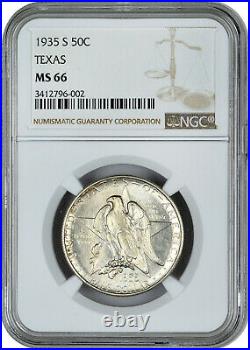 1935-S Texas 50c NGC MS66 Low Mintage Issue Commemorative Gorgeous Tone