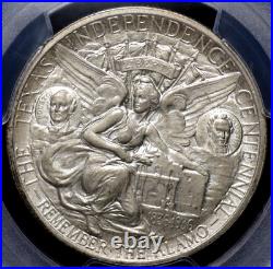 1935 Texas Commemorative Half Dollar Pcgs Ms 64 Creamy, Lightly Greying Silver