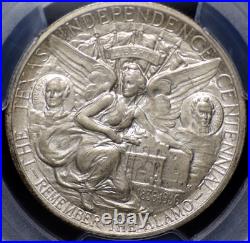 1935 Texas Commemorative Half Dollar Pcgs Ms 64 Creamy, Lightly Greying Silver