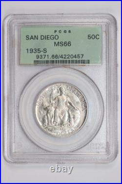 1935-s San Diego Commemorative Half Dollar Pcgs Ms66 Ogh