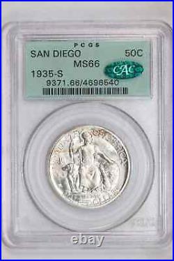 1935-s San Diego Silver Commemorative Half Dollar Pcgs Ms66 Cac Ogh Pq