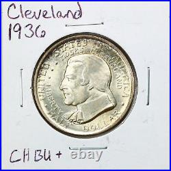 1936 50C Cleveland Commemorative Half Dollar in Choice BU+ Condition #09383