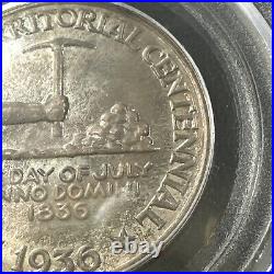 1936 50C Wisconsin Commemorative Half Dollar PCGS MS66 CAC POLYCHROMATIC GEM BU+