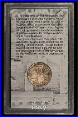 1936 50c Bay Bridge Commemorative Half Dollar Jacques Schnier Signed C1194