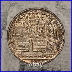 1936 50c Bay Bridge Commemorative Half Dollar Jacques Schnier Signed C1194