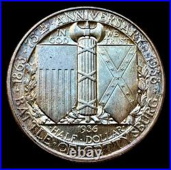 1936 50c Gettysburg Silver Commemorative Half Dollar Uncirculated