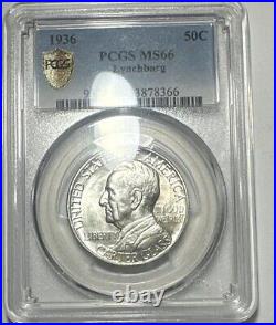1936 50c Lynchburg Silver Classic Commemorative PCGS MS66 Half Dollar Luster Gem