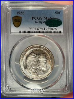 1936 50c PCGS MS 67 CAC Gettysburg Commemorative Half Dollar