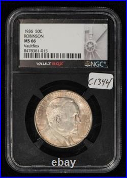 1936 50c Robinson Commemorative Silver Half Dollar PQ NGC MS 66 C1344