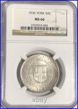1936 50c York Ngc Ms66 Beautiful Bold York, Slight Toning, Strong Details