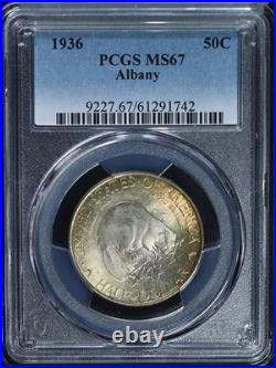 1936 Albany Commem Half Dollar PCGS MS67 Superb Eye Appeal Strong Strike