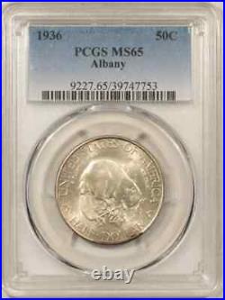 1936 Albany Commemorative Half Dollar Pcgs Ms-65, Fresh White Gem