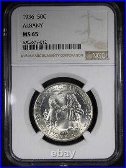 1936 Albany Commemorative Half Dollar graded MS65 by NGC Gorgeous Gem PQ+