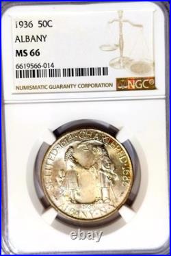 1936 Albany Commemorative Silver Half Dollar-NGC MS66-High Grade-Fun Rustic Tone