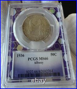 1936 Albany Silver Half Dollar Pcgs Ms 66