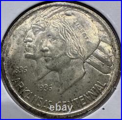 1936 Arkansas Commemorative Silver Half Dollar 50C Coin BU Detail