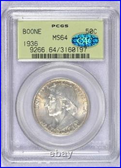 1936 Boone Commemorative Half Dollar Pcgs Ms64 Cac Ogh Choice Bu