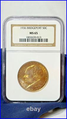 1936 Bridgeport 50C Coin NGC MS65 Commemorative Half Dollar