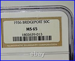 1936 Bridgeport 50C Coin NGC MS65 Commemorative Half Dollar