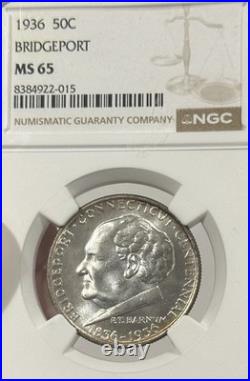 1936 Bridgeport Commemorative Half Dollar 50c NGC MS65 1936 Bridgeport Commemorative Half Dollar 50c NGC MS65