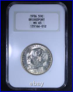 1936 Bridgeport Commemorative Half Dollar 50c NGC MS65 Old Fatty Holder 1936 Bridgeport Commemorative Half Dollar 50c NGC MS65 Old Fatty Holder