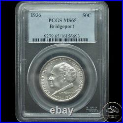 1936 Bridgeport Commemorative Silver Half Dollar PCGS MS65 High Grade
