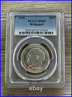 1936 Bridgeport Silver Commemorative Half Dollar Pcgs Ms65
