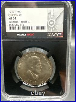 1936 Cincinnati Music Center Silver Commemorative Half Dollar NGC MS64 VaultBox 1936 Cincinnati Music Center Silver Commemorative Half Dollar NGC MS64 VaultBox
