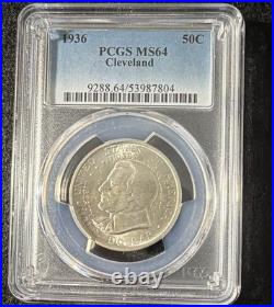 1936 Cleveland 50C Silver Commemorative Half Dollar PCGS MS64 Phila. Business