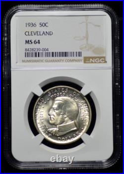 1936 Cleveland Commemorative Half Dollar Ngc Ms 64 Excellent Smooth And Satiny