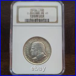 1936 Cleveland Commemorative Silver Half Dollar 50c NGC MS65