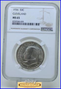 1936 Cleveland Commemorative Silver Half Dollar, NGC MS 65 #B47845