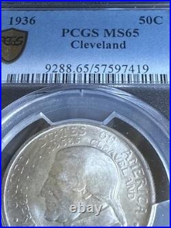 1936 Cleveland Commemorative Silver Half MS65 PCGS Mint State 65