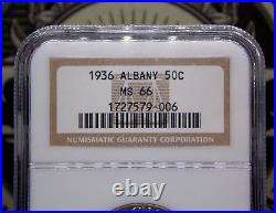 1936 Commemorative ALBANY Half Dollar 50c NGC MS66 #006 Gem BU Unc ECC&C, Inc