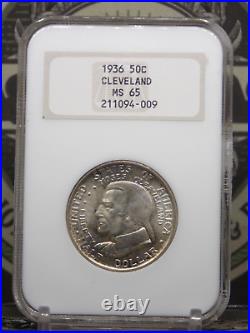 1936 Commemorative CLEVELAND Half Dollar 50c NGC MS65 #009 Old FATTY Holder BU