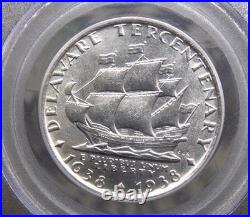 1936 Commemorative DELAWARE Silver Half Dollar 50c PCGS MS64 #686 BU ECC&C Inc