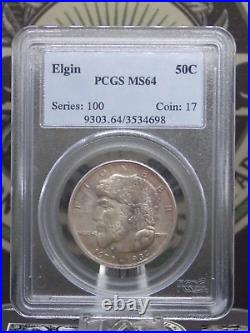 1936 Commemorative ELGIN Silver Half Dollar 50c PCGS MS64 #698 BU Unc ECC&C