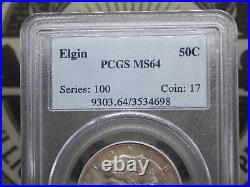 1936 Commemorative ELGIN Silver Half Dollar 50c PCGS MS64 #698 BU Unc ECC&C