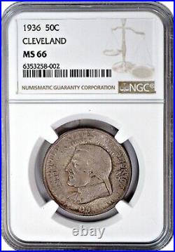 1936 Commemorative Half Dollar 50C Cleveland Gem Uncirculated NGC MS66