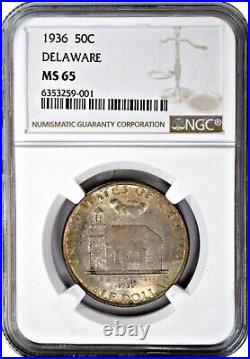 1936 Commemorative Half Dollar Delaware 50C Gem Uncirculated NGC MS65