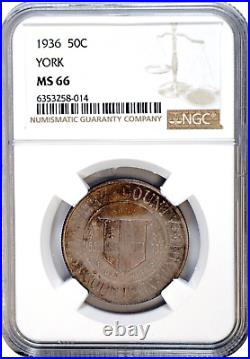 1936 Commemorative Half Dollar York 50C Gem Brilliant Uncirculated NGC MS66